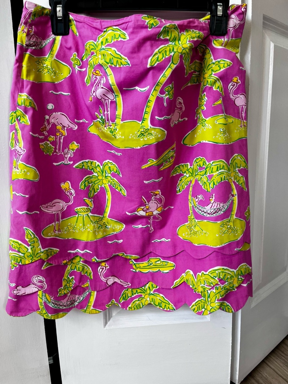 Lilly Pulitzer Pink Tropical Flamingo Print Skirt